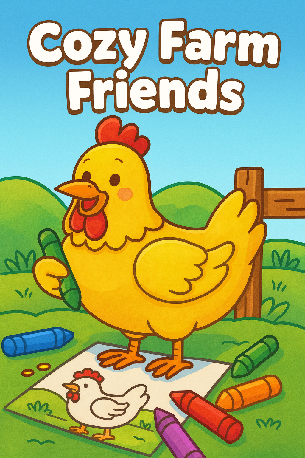 Cover of Cozy Farm Friends, a free printable coloring book for children