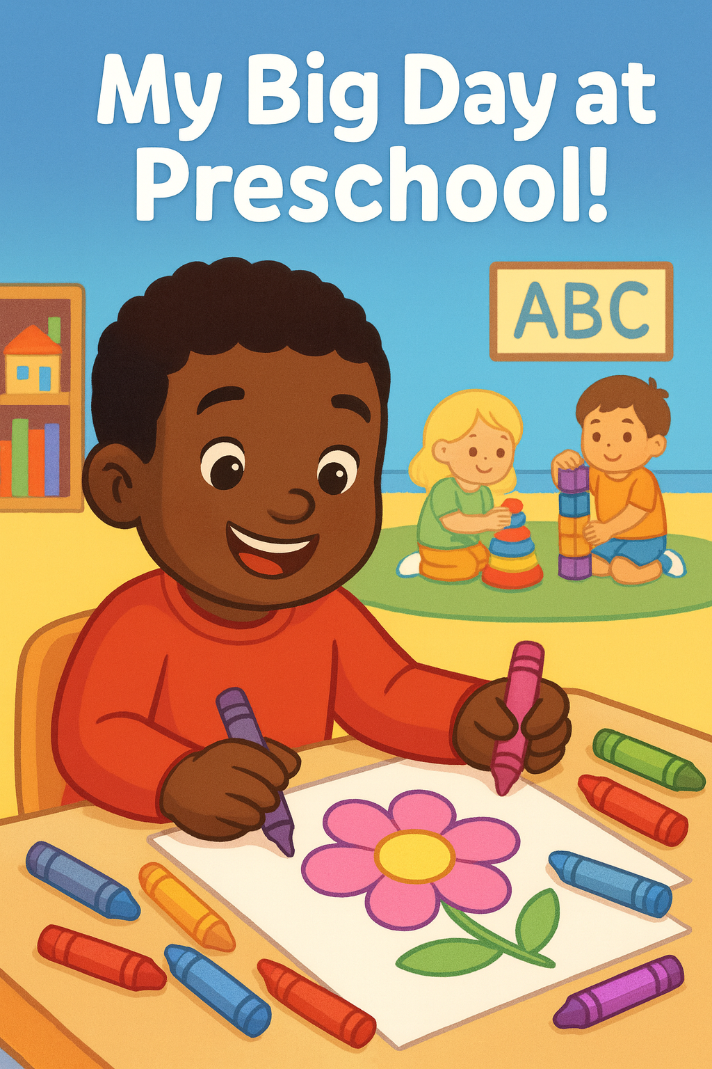 Cover of My Big Day at Preschool!, a free printable coloring book for ages 3-8