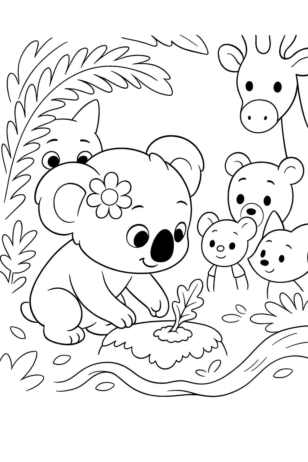 Cute Koala Coloring Book — printable coloring page 22