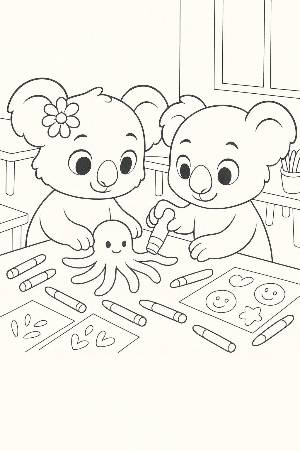 Cute Koala Coloring Book — printable coloring page 1