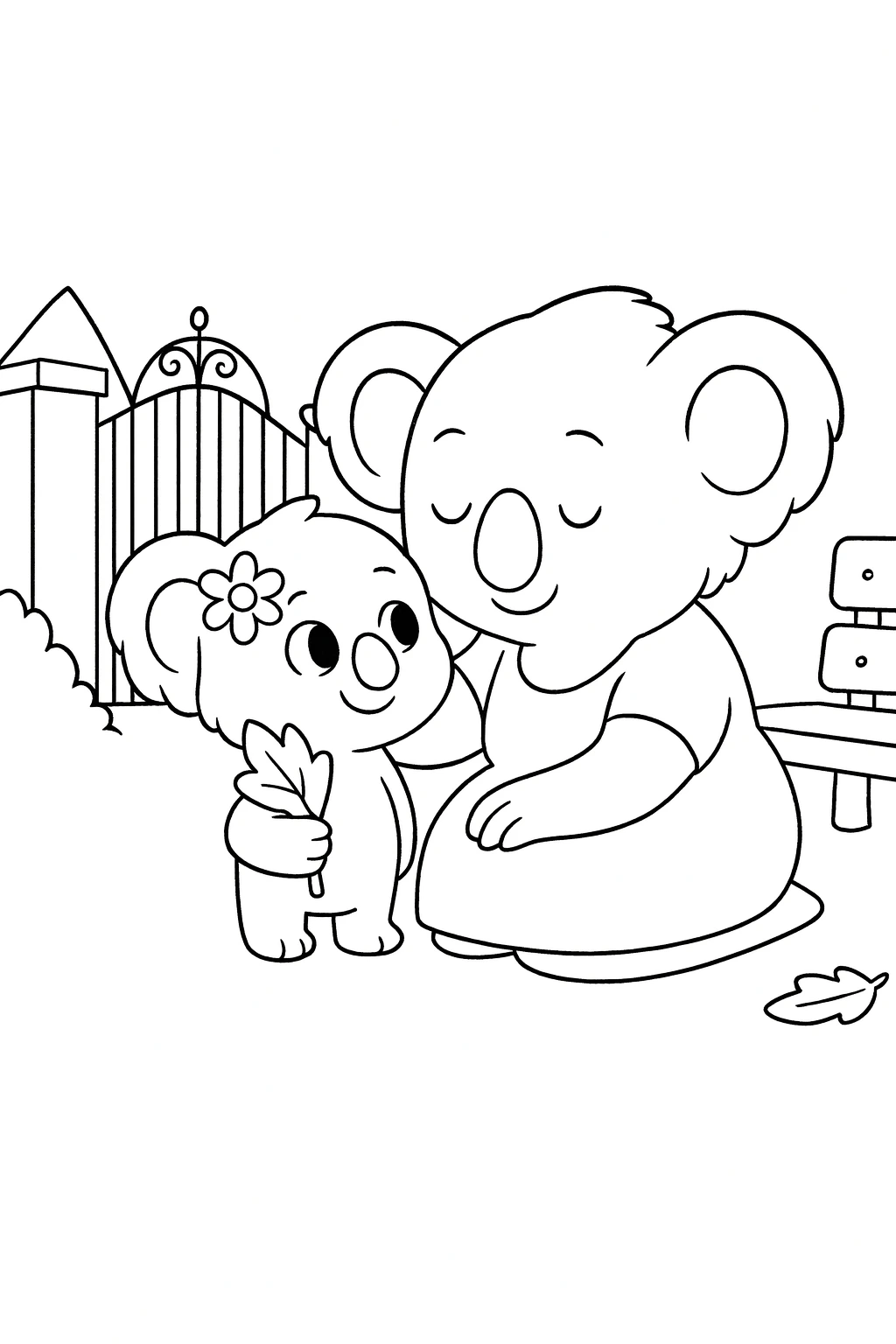 Cute Koala Coloring Book — printable coloring page 11
