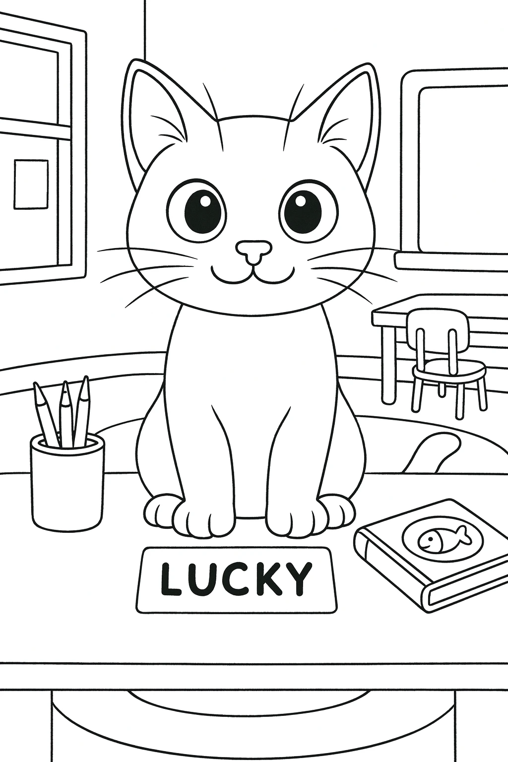 Lucky the Cat — printable coloring page 13