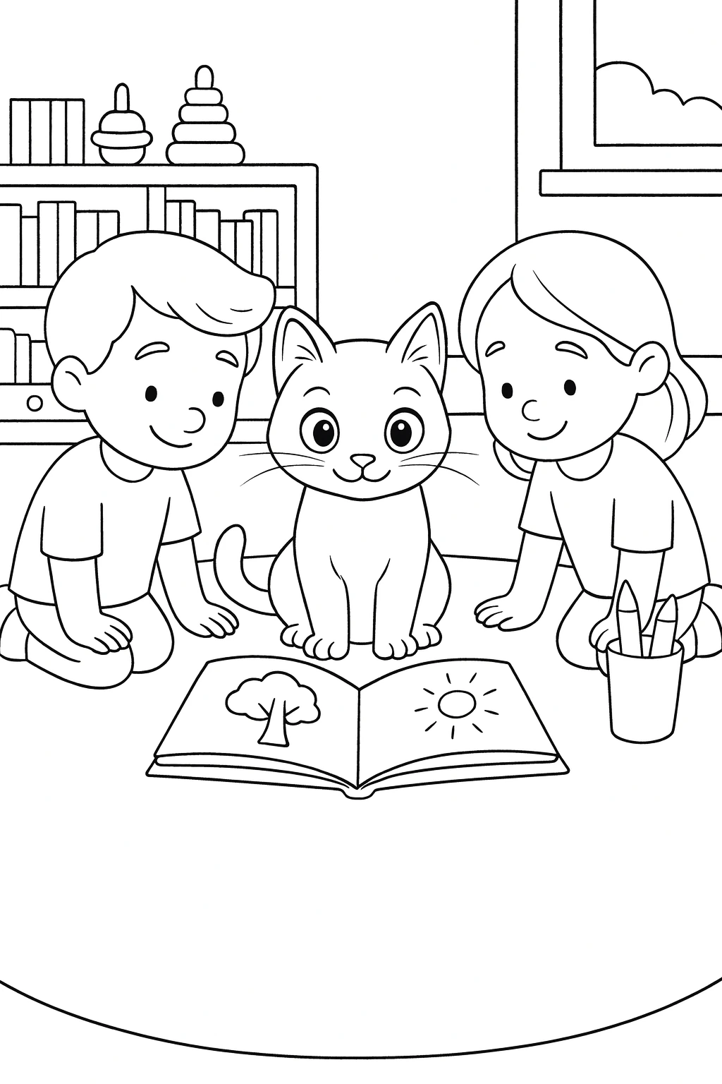 Lucky the Cat — printable coloring page 7