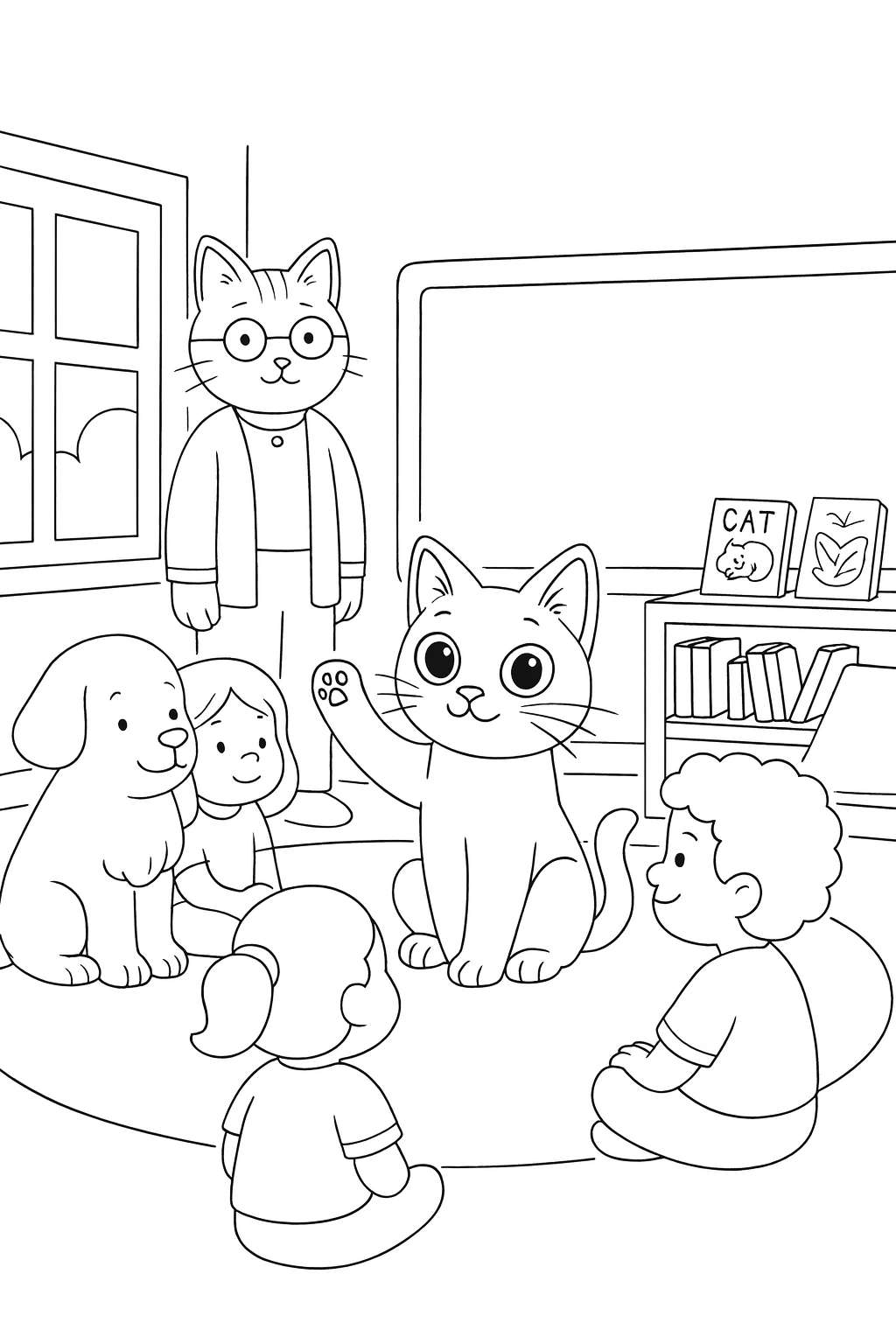 Lucky the Cat — printable coloring page 4