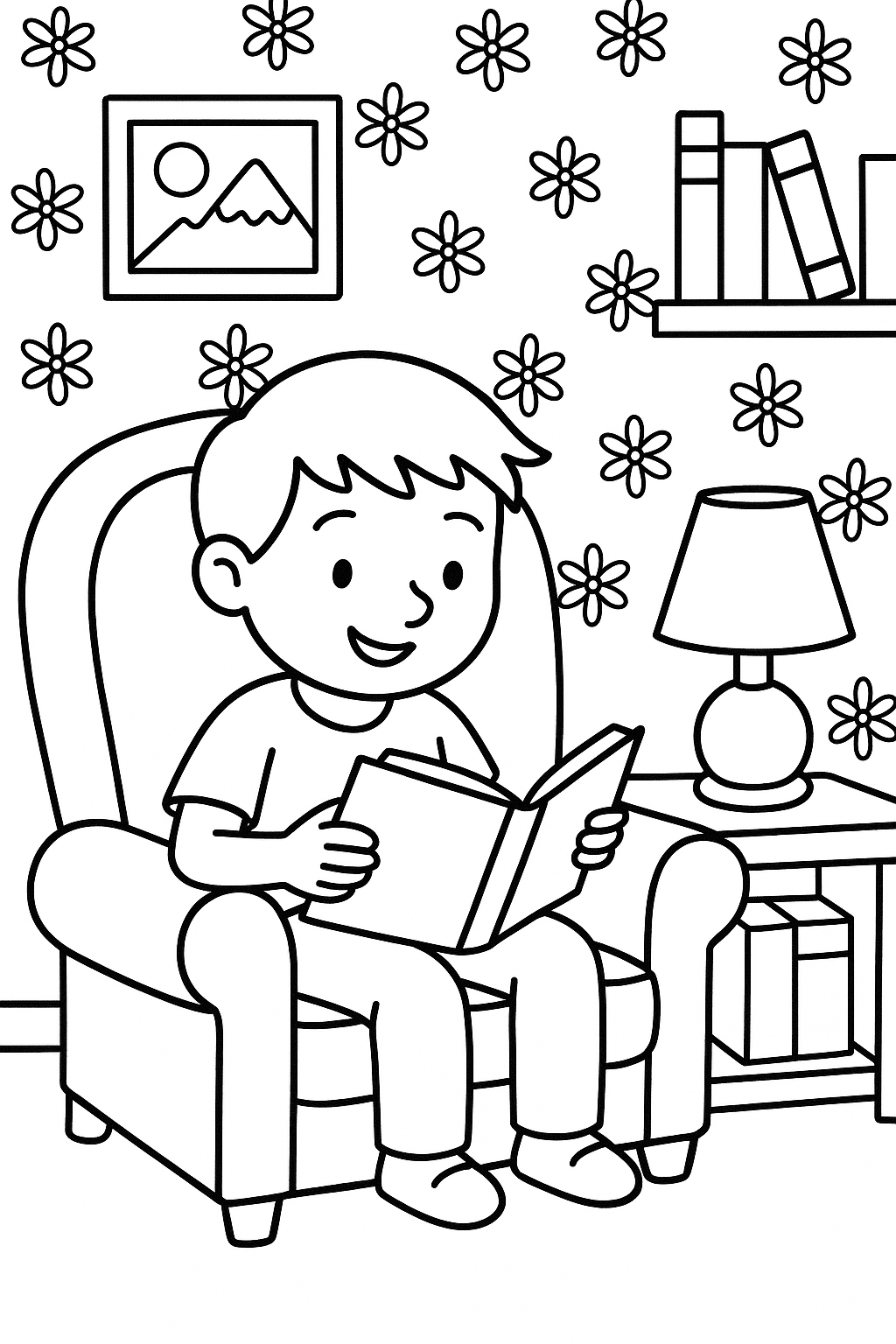 A teacher leading children across the playground as they walk in a line toward a play area — printable coloring page