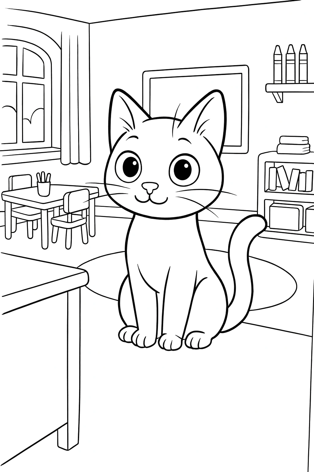 Establishing shot — printable coloring page