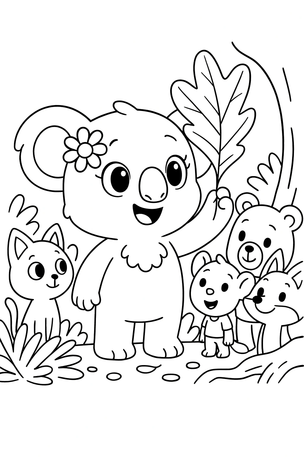 Cute Koala Coloring Book — printable coloring page 21